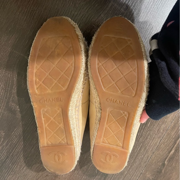 Chanel Espadrille 36 Leather Cap Toe Cc Flats - Picture 4 of 6